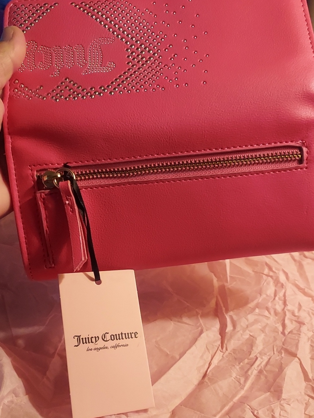 Juicy Couture Pink Studded Wallet Clutch - Picture 4 of 7
